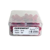 EUROWEST 8MM M8 Yuvarlak Tip İzoleli Kırmızı Kablo Ucu